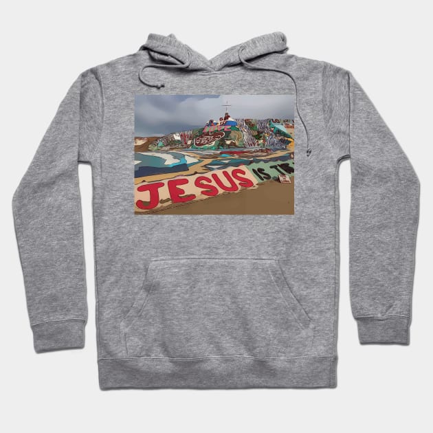 Salvation Mountain, East Jesus Hoodie by WelshDesigns